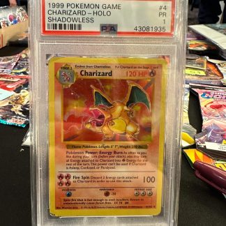 1999 Pokemon Charizard Shadowless Game #4 Holo PSA 1 Poor