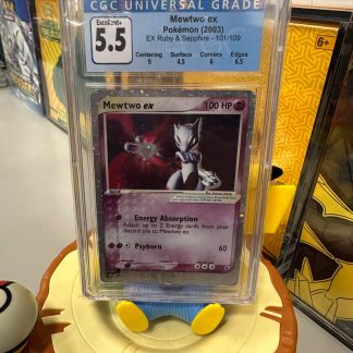 2003 Pokemon Mewtwo GX EX Ruby & Sapphire 101 of 109 CGC 5.5 Excellent