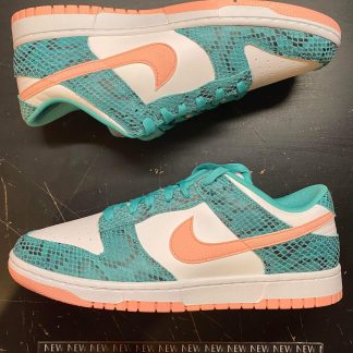 2022 Nike Dunk Low Snakeskin Washed Teal Bleached Coral Men