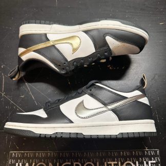 2022  Nike Dunk Low Black White Metallic Youth
