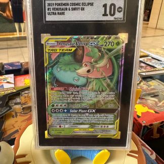 2019 Pokemon Venusaur & Snivy GX Cosmic Eclipse #1 SGC 10 GM