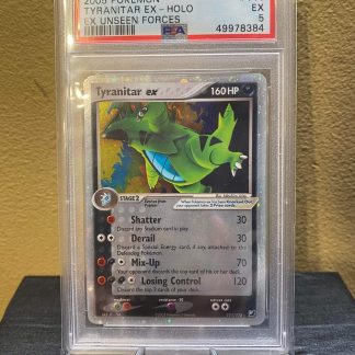 2005 Pokemon Tyranitar Ex #111 Holo Ex Unseen Forces PSA 5 Excellent