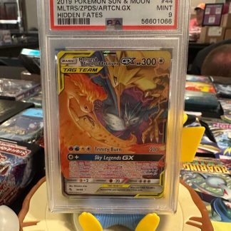 2019 Pokemon Moltres & Zapdos & Articuno GX Sun & Moon Hidden Fates #44 PSA 9 Mint