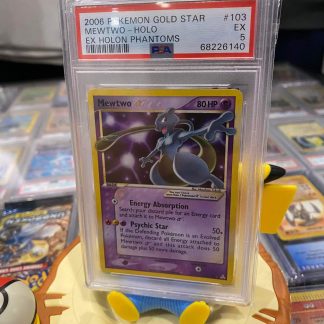 2006 Pokemon Mewtwo Gold Star EX Holon Phantoms #103 PSA 5 Excellent