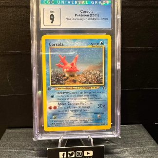 2001 1st Edition Pokemon Corsola Neo Discovery 37 of 75 CGC 9 Mint