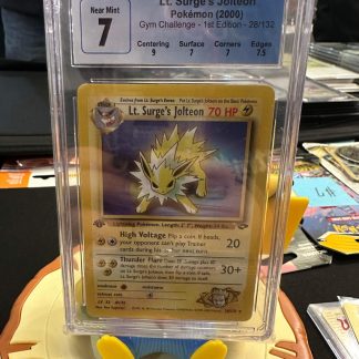 2000 1st Edition Pokemon Lt. Surge's Jolteon Gym Challenge 28 of 132 CGC 7 Near Mint