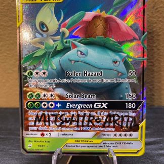 2019 Pokemon Celebi & Venusaur GX Sun & Moon Team Up 1 of 81 Full Art Holo Signed by Mitsuhiro Arita Mint
