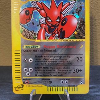 2002 Pokemon Scizor Aquapolis H21 of H32 Holo eReader Mint