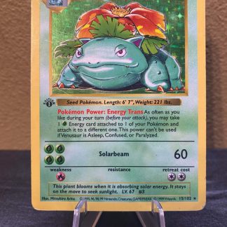 1999 1st Edition Venusaur Base Set 15 of 102 Shadowless Heavily Played