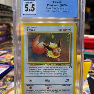 2000 Pokemon Eevee Pokemon League Black Star Promo #11 Holo CGC 5.5 Excellent+