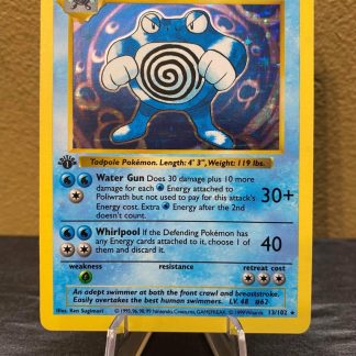 1999 1st Edition Shadowless Pokemon Poliwrath Base Set 13 of 102 Lightly Played
