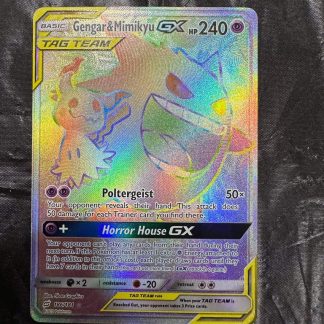 2019 Pokemon Gengar & Mimikyu GX Sun & Moon Team Up 186 of 181 Lightly Played