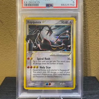 2005 Pokemon Rayquaza Ex Deoxys Gold Star #107 Holo PSA 5 Excellent