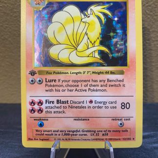 1999 1st Edition Shadowless Pokemon Ninetales 12 of 102 Base Set Moderately Played