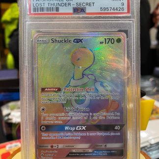 2018 Pokemon Shuckle GX Sun & Moon Lost Thunder #215 Rainbow Holo PSA 9 Mint