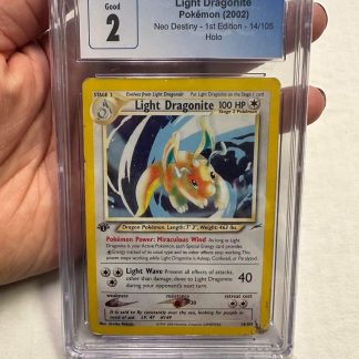 2002 1st Edition Pokemon Light Dragonite 14 of 105 Holo CGC 2 Good