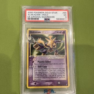 2006 Pokemon Gold Star Alakazam Holo Ex Crystal Guardians #99 PSA 5 Excellent