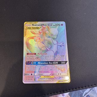 2019 Pokemon Mewtwo & Mew GX Sun & Moon Unified Minds Rainbow Holo Gem Mint