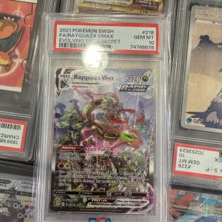 2021 Pokemon SWSH Evolving Skies Secret #218 FA Rayquaza Vmax PSA 10 Gem Mint