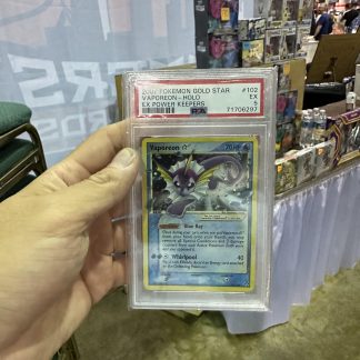 2007 Pokemon Vaporeon Gold Star Holo #102 Ex Power Keepers PSA 5 Excellent