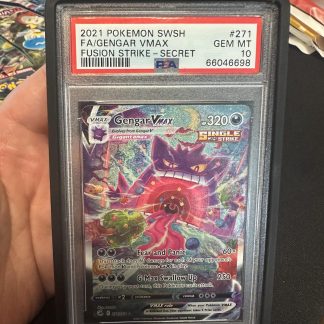 2021 Pokemon SWSH Fusion Strike Secret #271 FA Gengar Vmax PSA 10 Gem Mint