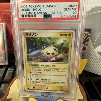 2003 Japanese Pokemon 1st Edition Rulers Heavens #027 Minun Holo PSA 10 Gem Mint