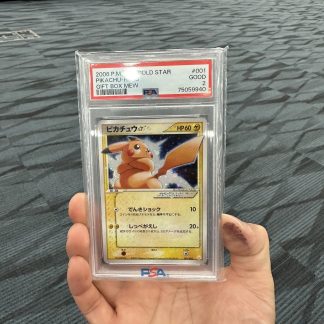 2005 Japanese Pokemon Pikachu Gift Box Mew Gold Star Holo #001 PSA 2 Good