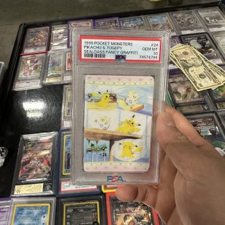 1999 Pokemon Pikachu & Togepy Pocket Monsters #24 Sealdass Fancy Graffiti PSA #10 Gem Mint