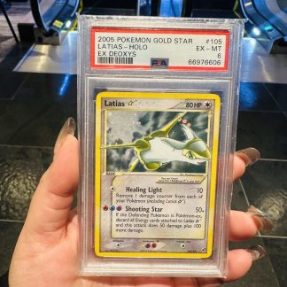 2005 Pokemon Ex Deoxys #105 Latias Gold Star Holo PSA 6 Excellent Mint
