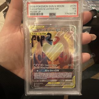 2019 Pokemon Sun & Moon Team Up #170 FA Latias & Latios Gx PSA 3 Very Good