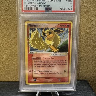 2007 Pokemon Ex Power Keepers #100 Flareon Gold Star Holo PSA 1 Poor