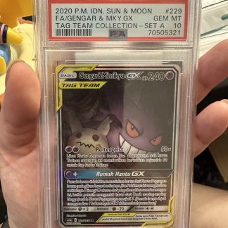 2020 Pokemon IDN Sun & Moon FA Gengar & Mimikyu GX #229 Tag Team Collection Set A PSA 10 Gem Mint