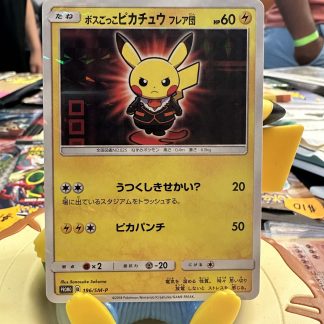 2018 Japanese Pokemon Pretend Boss Pikachu Team Flare 196 of SM Promo Holo Mint