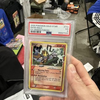 2005 Pokemon Gold Star Entei Holo #113 Ex Unseen Forces PSA 3 Very Good