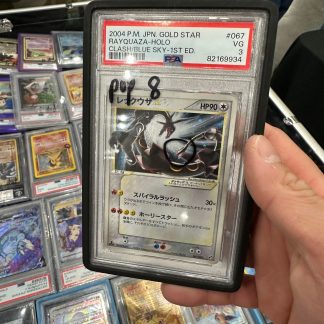 2004 Japanese Pokemon 1st Edition Clash Blue Sky #067 Gold Star Rayquaza Holo PSA 3 Very Good