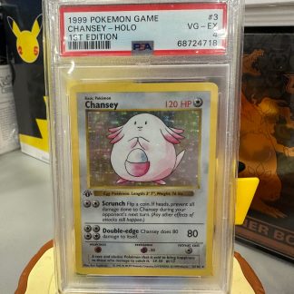 1999 Pokemon 1st Edition Chansey Game #3 Holo PSA 4 Very Good Excellent