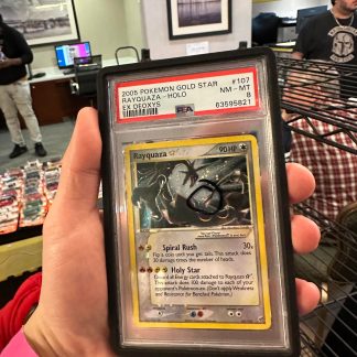 2005 Pokemon Rayquaza Ex Deoxys Gold Star #107 Holo PSA 8 Near Mint Mint