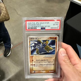2005 Pokemon Japanese 1st Edition Groudon Gold Star #056 Holon Research Tower Holo PSA 6 Excellent Mint