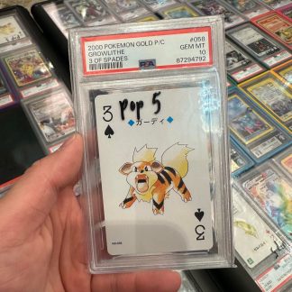 2000 Pokemon Gold Playing Cards #058 Growlithe 3 Of Spades PSA 10 Gem Mint