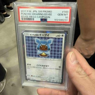 2017 Pokemon Japanese SM Promo Poncho-Wearing Eevee Mega Campaign Glaceon 143 PSA 10