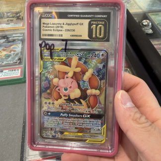 2019 Pokémon Mega Lopunny & Jigglypuff GX Cosmic Eclipse 226 CGC 10