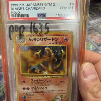 1999 Pokémon Japanese P.M. Gym 2 Blaine's Charizard Holo #6 PSA 10 Gem Mint