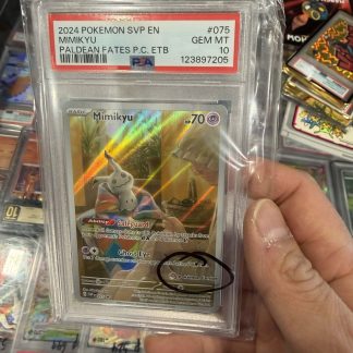 2024 Pokémon SVP EN Mimikyu Paldean Fates P.C. ETB #075 PSA 10 Gem Mint