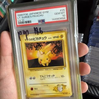 1998 Pokémon P.M. Japanese GYM LT. Surge's Pikachu LV.10 #25 PSA 10 Gem Mint