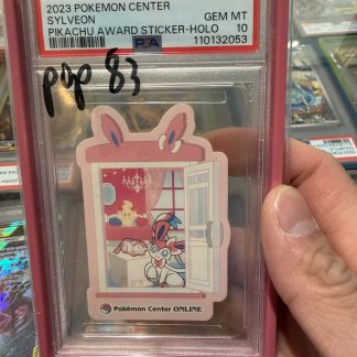 2023 Pokémon Center Sylveon Pikachu Award Sticker Holo PSA 10 Gem Mint